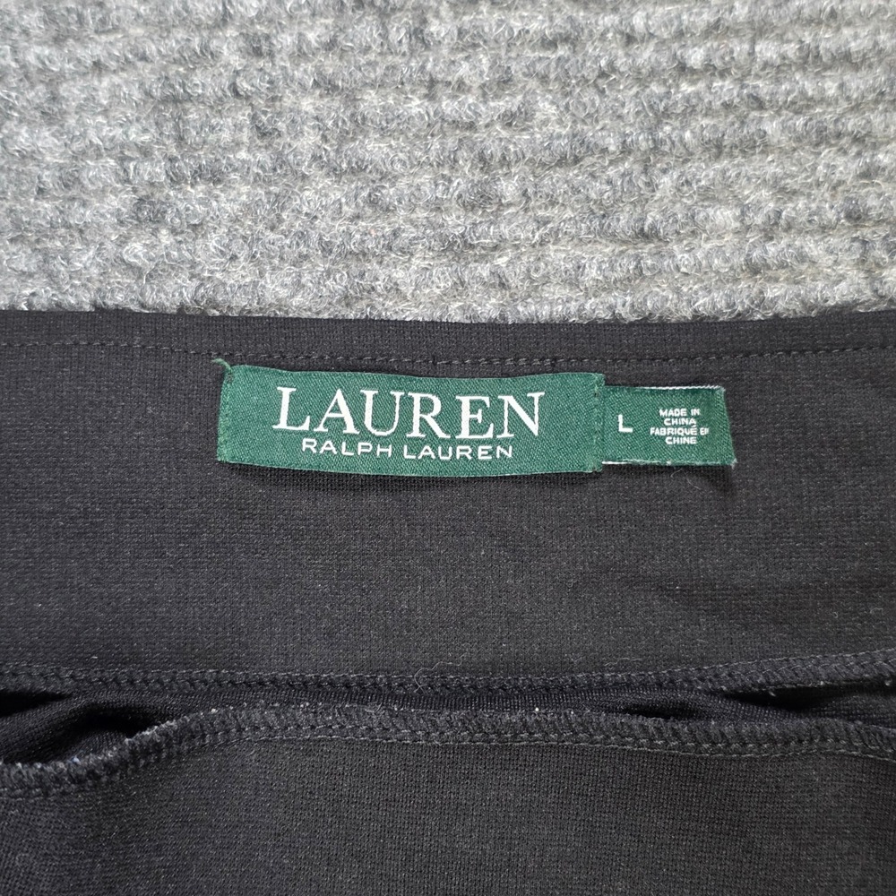 Lauren Ralph Lauren Off the Shoulder Top Women's Size L Black Laser Cut Sleeve - Picture 3 of 7